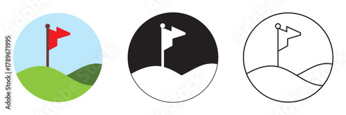Golf flag icon vector . Golfer tournament symbol and saign. icon for sports apps and websites. vector illustration. EPS 10