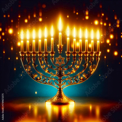 menorah with candles