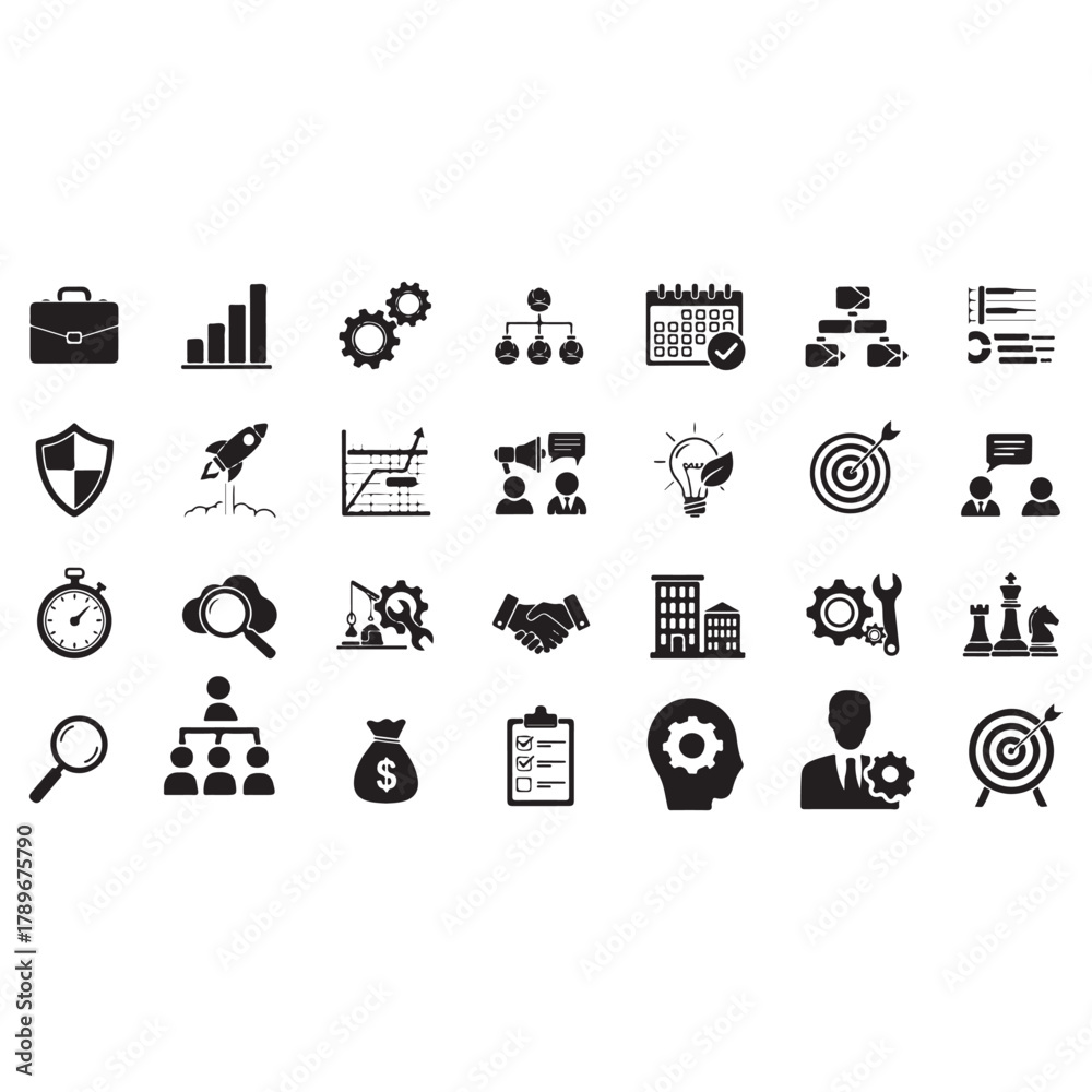 Fototapeta premium Project management icon set vector
