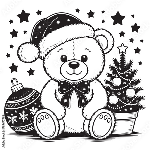 Christmas Teddy Bear SVG & PNG Digital Files, Vector Graphic Design Print Laser Engrave Files, Instant Digital Download
