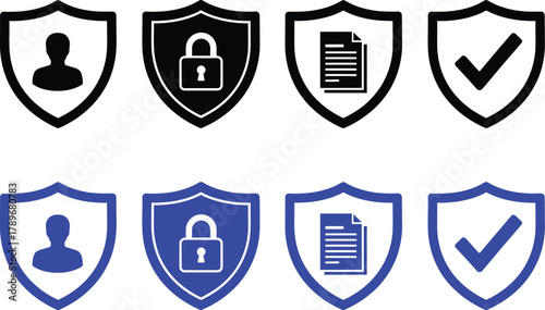 Security data protection privacy concept vector illustration icon set