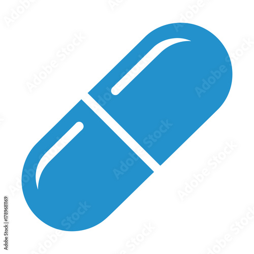 Blue capsule icon pill medicine