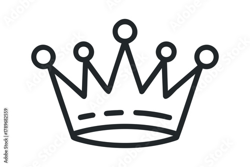Simple line drawing of a regal crown