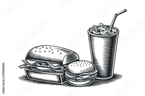 Classic Burger and Soda Combo