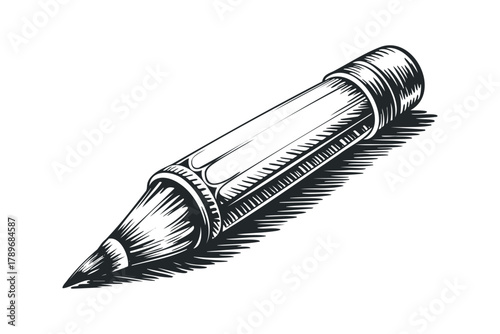 Sharp pencil with graphite tip and wooden casing