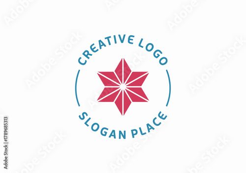 A visually appealing logo featuring a star design and the text 'Creative Logo Slogan Place' that captures attention and represents a brand's identity effectively.