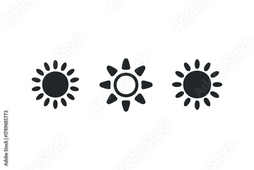 Three sun icons variations