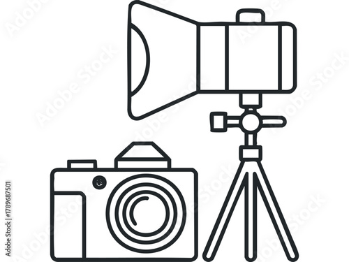 Camera and lighting equipment for photography