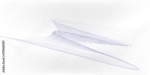 Abstract Wave line of flowing particles abstract vector background, smooth curvy shape dots fluid array.  design