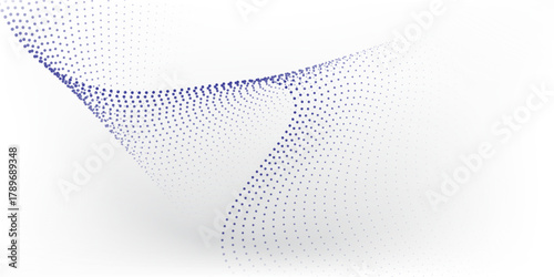 Wave line of flowing particles abstract vector background, smooth curvy shape dots fluid array. shape illustrations dynamic wave simple art modern
