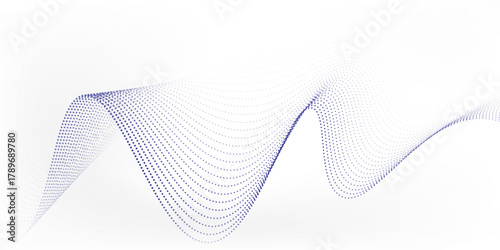 Wave line of flowing particles abstract vector background, smooth curvy shape dots fluid array. shape illustrations