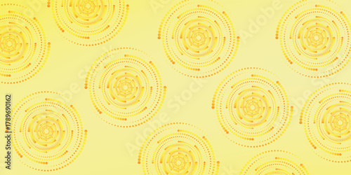 Halftone yellow circular background dotted frames set. Circle dots texture isolated on white concept soft retro symbol