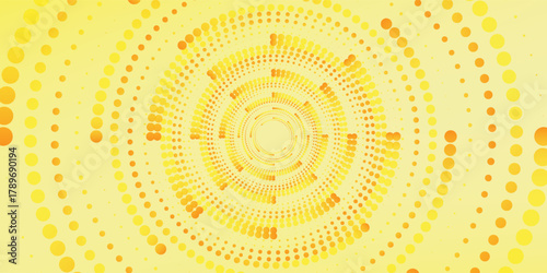 Halftone yellow circular background dotted frames set. Circle dots texture isolated on white concept soft