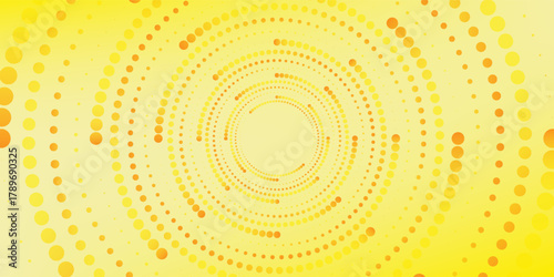 Halftone yellow circular background dotted frames set. Circle dots texture isolated on white