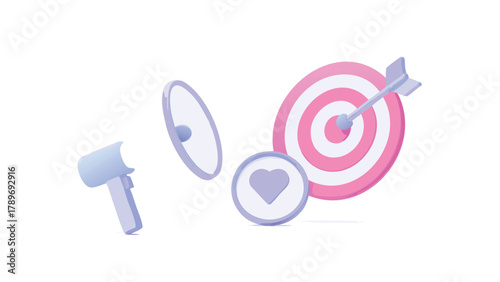 A magnifying glass focused on a target symbolizing research analysis and achieving goals with precision and clarity