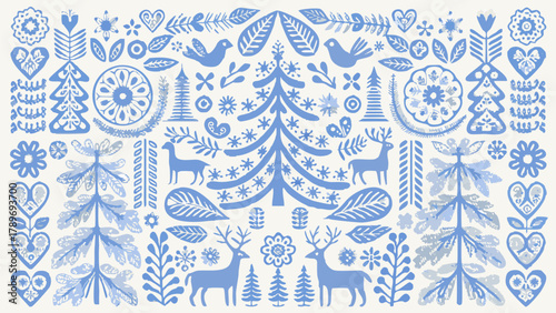 Winter Folk Art Pattern