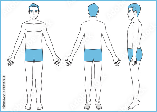 男性 / 全身 / 下着 / フラット