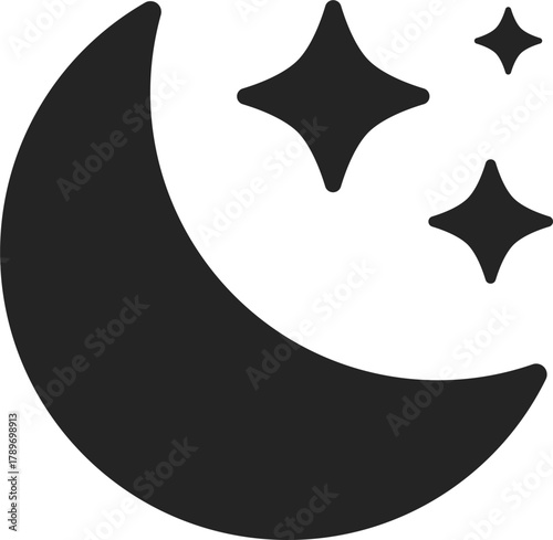 simple icon vector of a crescent moon