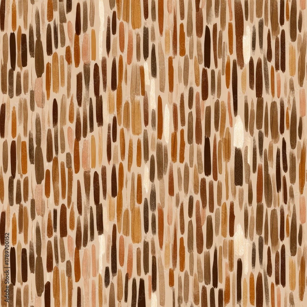 Fototapeta premium Abstract pattern of vertical, irregular, stained rectangles in warm earth tones