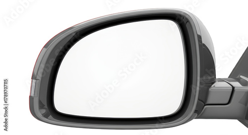 Modern car side mirror isolated on white background