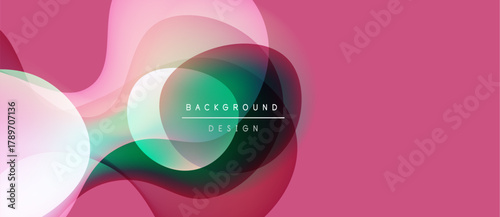 Abstract fluid shapes, pink hues dominate. Gradient colors blend, creating dynamic visual effect. Text reads background design.