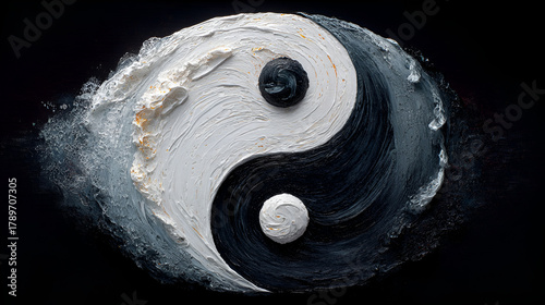 Yin Yang Symbol Artistic Painting Illustration