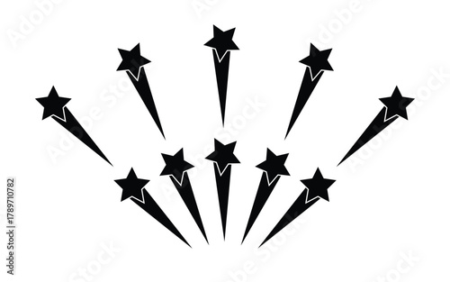 Black Shooting Star Explosion Design