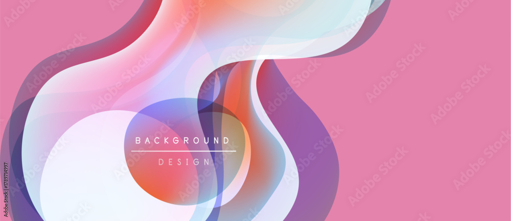 Fototapeta premium Abstract flowing shapes, pink backdrop. Overlapping layers create dynamic visual effect. Modern design element for backgrounds.