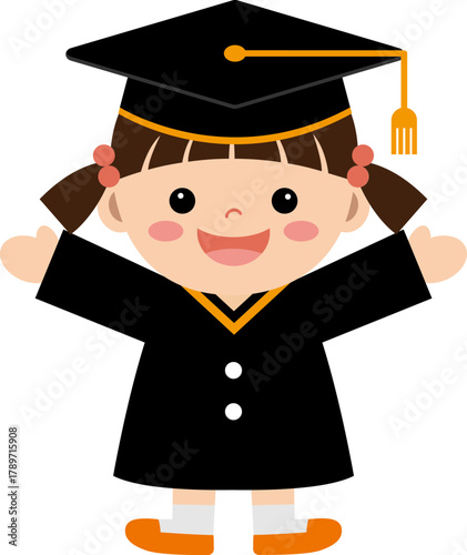 졸업가운을 입은 여자아이