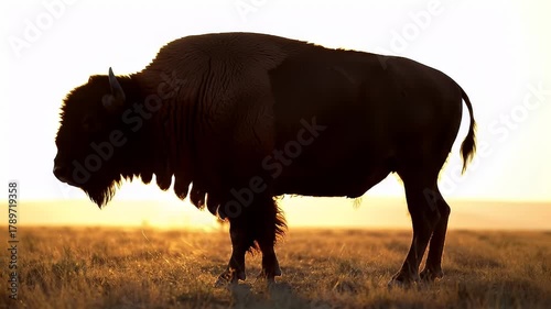 Wallpaper Mural Majestic Bison Silhouette at Sunset in the Prairie. Torontodigital.ca