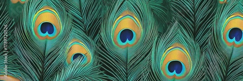 Peacock Feather Texture. Close-Up Peacock Feathers. Colorful Peacock Pattern. Vibrant Peacock Plumage Texture. Detailed Peacock Feather. Peacock Feather Surface. Colorful Peacock Feathers Close up.	