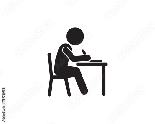 Exam silhouette icon vector design illustration