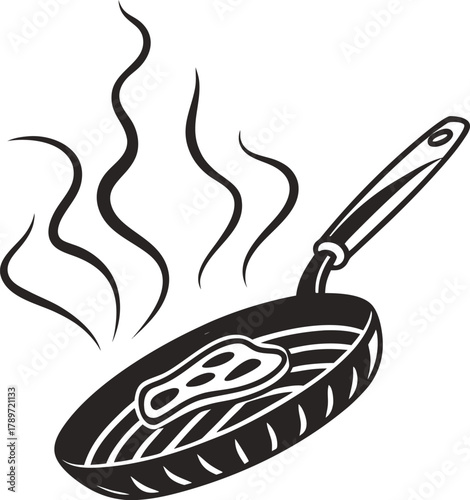 vector illustration of a frying pan
