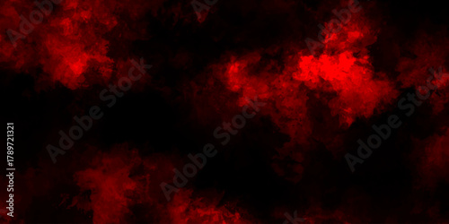 Dark red powder explosion cloud on black background. Abstract red and black grunge texture smoke. smoke fog misty texture overlay on dark black. paranormal red mystic smoke, clouds for movie.