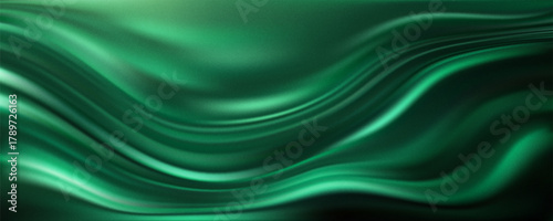 Trendy emerald green wavy gradient. Abstract blurred texture noise background. Grainy film effect texture gradient template. Vector illustration for your graphic design, banner, poster