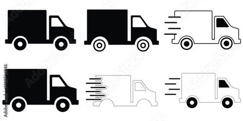 Ambulance Vehicle Icon Set – Emergency Medical Transport and Healthcare Rescue Vector Illustration