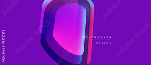 Abstract purple design features layered shapes. Gradient colors create dynamic visual effect. Text reads background design. Modern, vibrant composition.