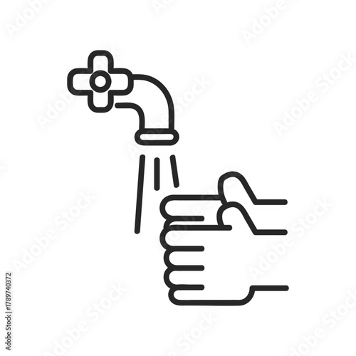 シンプルな手を洗うアイコン