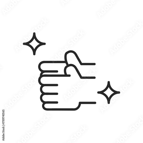 シンプルな清潔な手のアイコン