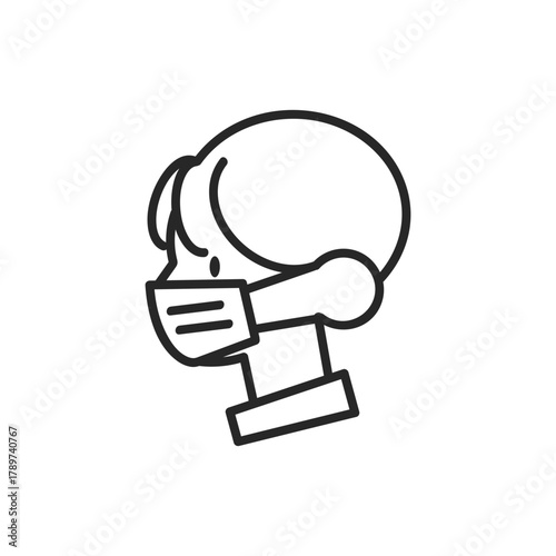 シンプルなマスクをした男性のアイコン