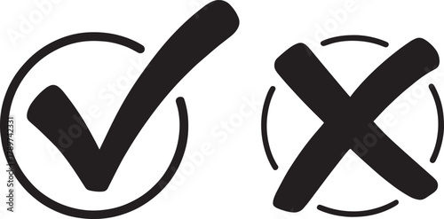 Checkmark and cross mark icons