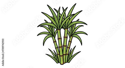 Vibrant green sugarcane stalks bursting with life, symbolizing growth and natural sweetness for your projects