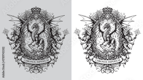 Chronos Imperium: Steampunk Dragon and Anubis-like Robot Guardians