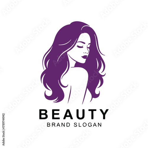 Elegant Woman Profile Logo for Beauty Brand

