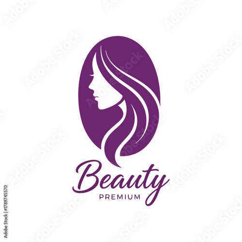 Elegant Woman Profile Logo for Beauty Brand
