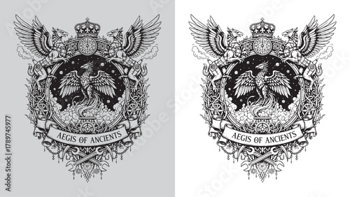 Aegis of Ancients: Steampunk Phoenix and Griffin Guardians with Clockwork