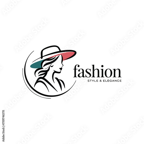 Elegant Fashion Script with Woman Silhouette Logo

