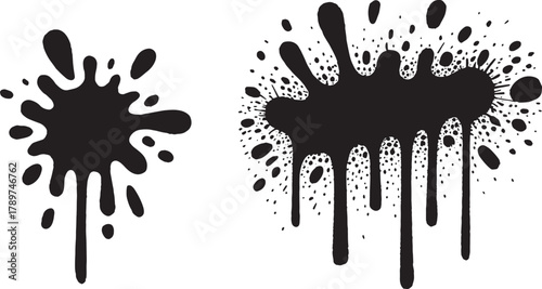 Splatter ink drips