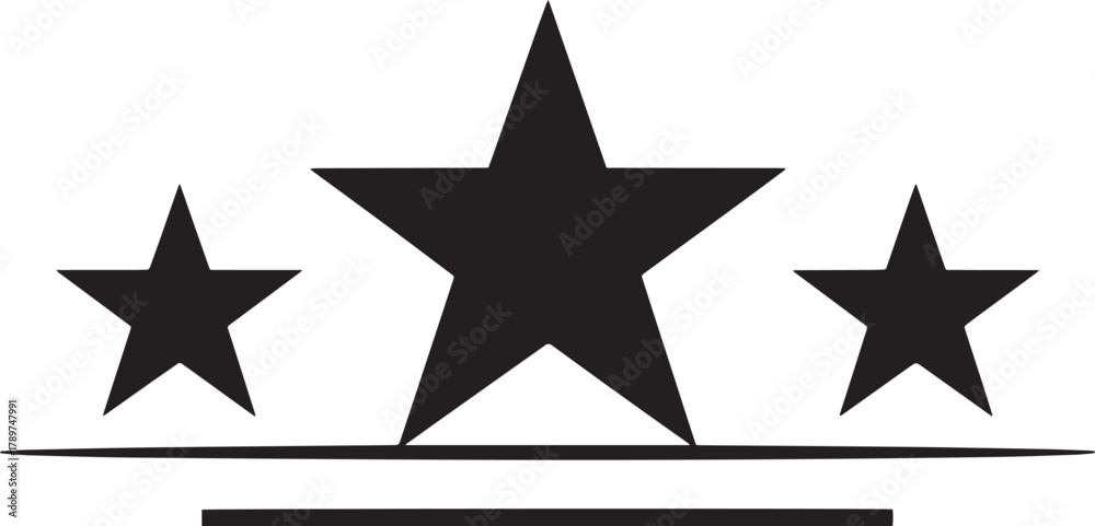 Fototapeta premium Star rating symbol with horizontal lines