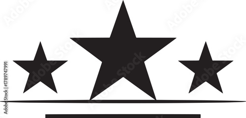 Star rating symbol with horizontal lines